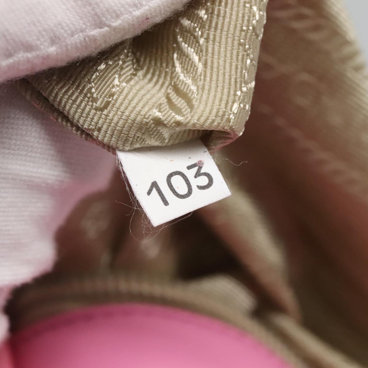 PRADA Hand Bag Nylon Pink Gold Auth 125914