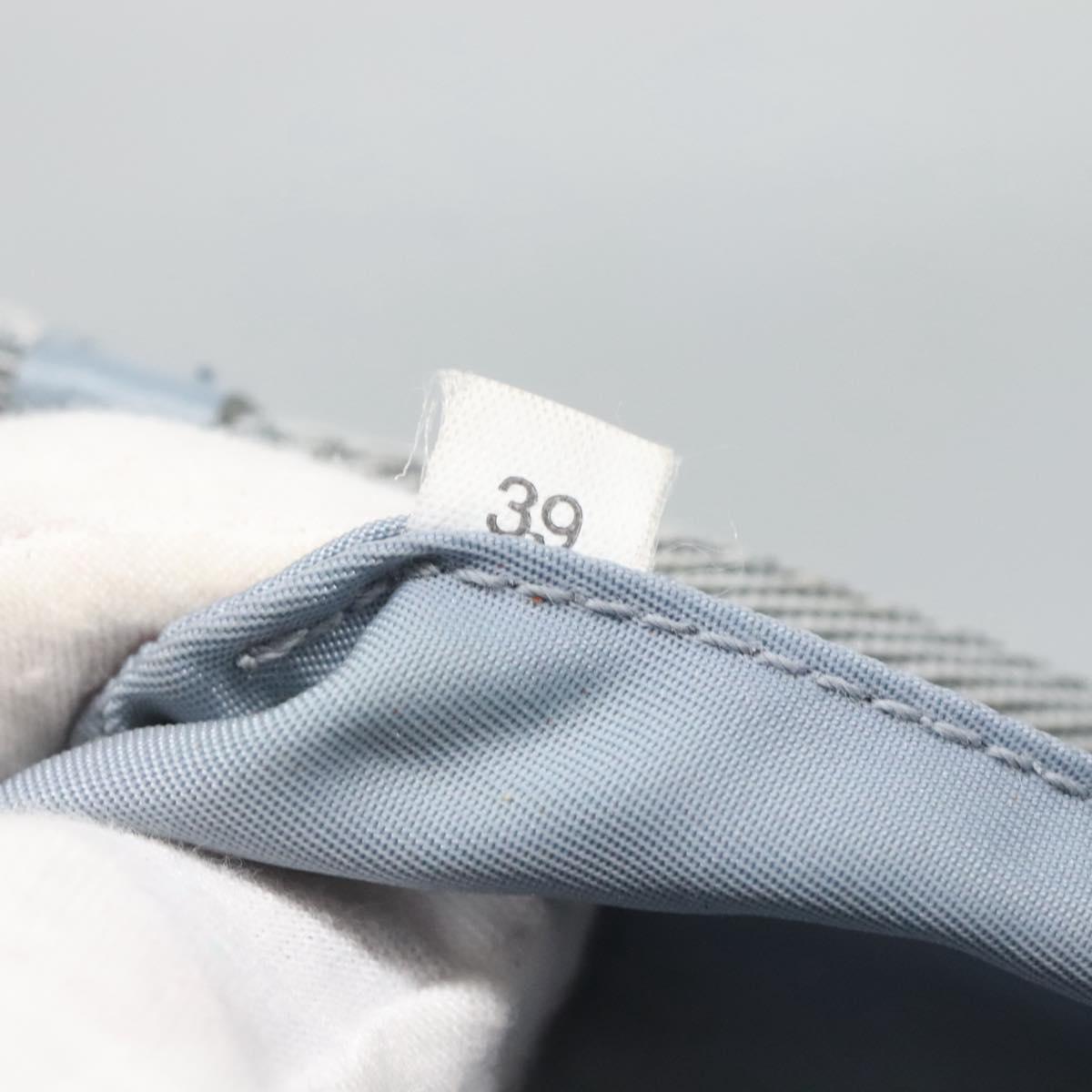 PRADA Hand Bag Nylon Blue Silver Auth 125919