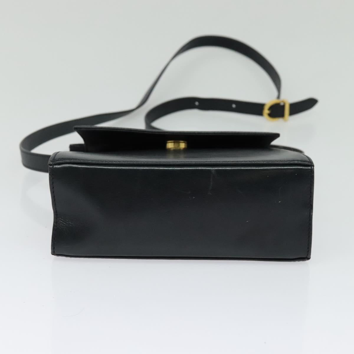 Salvatore Ferragamo Hand Bag Leather 2way Navy Gold Auth 125933
