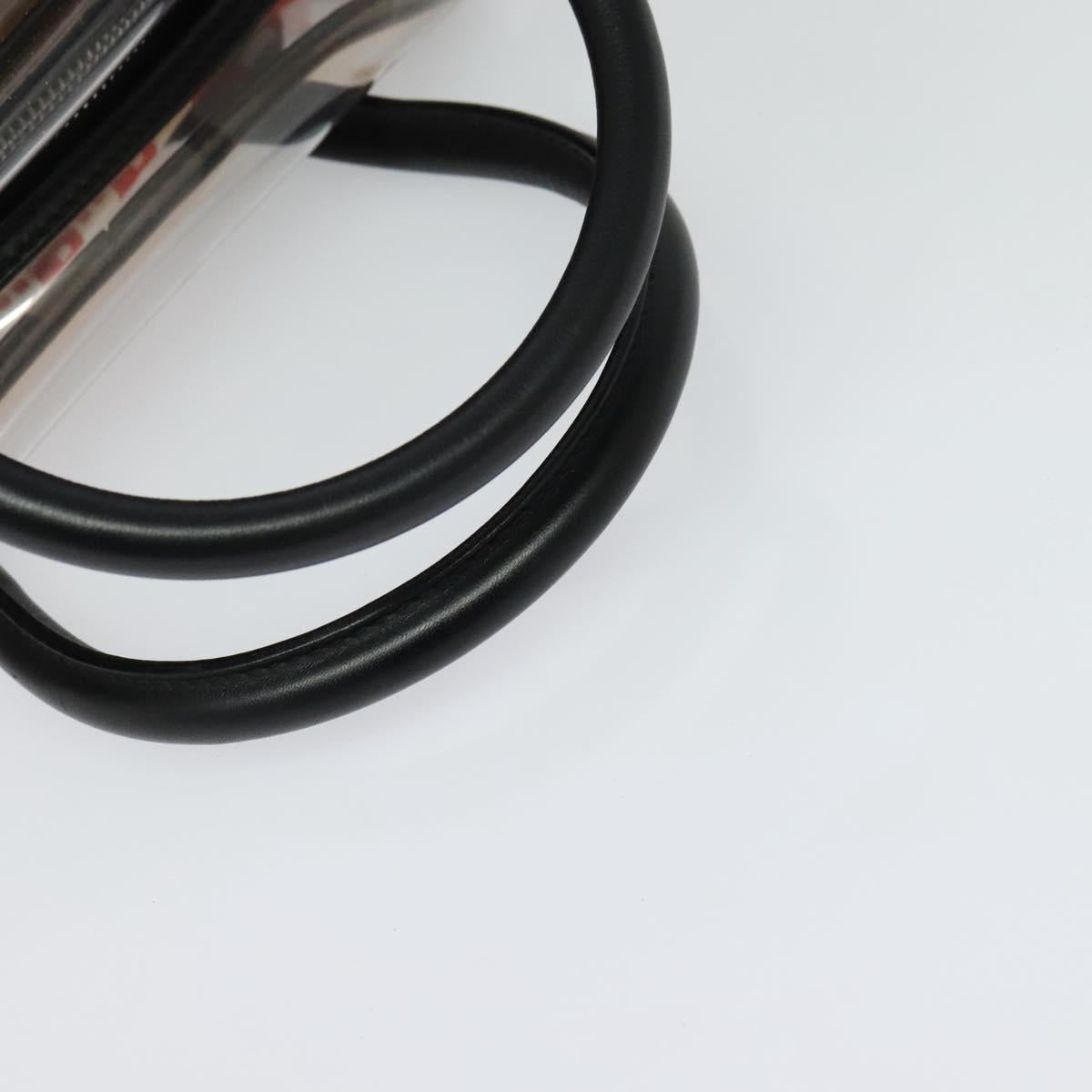 BALLY Hand Bag Vinyl Clear Silver Auth 125936