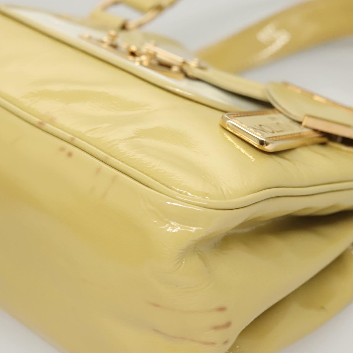 LOUIS VUITTON Vernis Cruise line Sac Picolour Hand Bag Beige M92547 Auth 125948