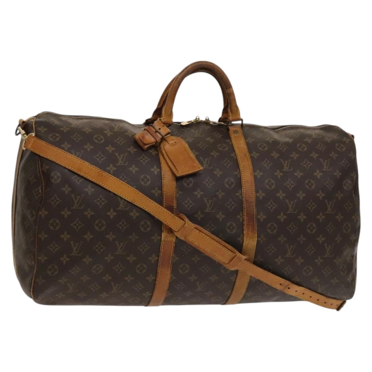LOUIS VUITTON Monogram Keepall Bandouliere 60 Boston Bag M41412 LV Auth 125967