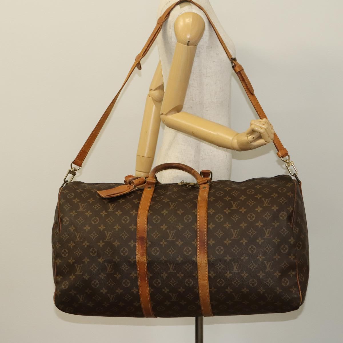 LOUIS VUITTON Monogram Keepall Bandouliere 60 Boston Bag M41412 LV Auth 125967