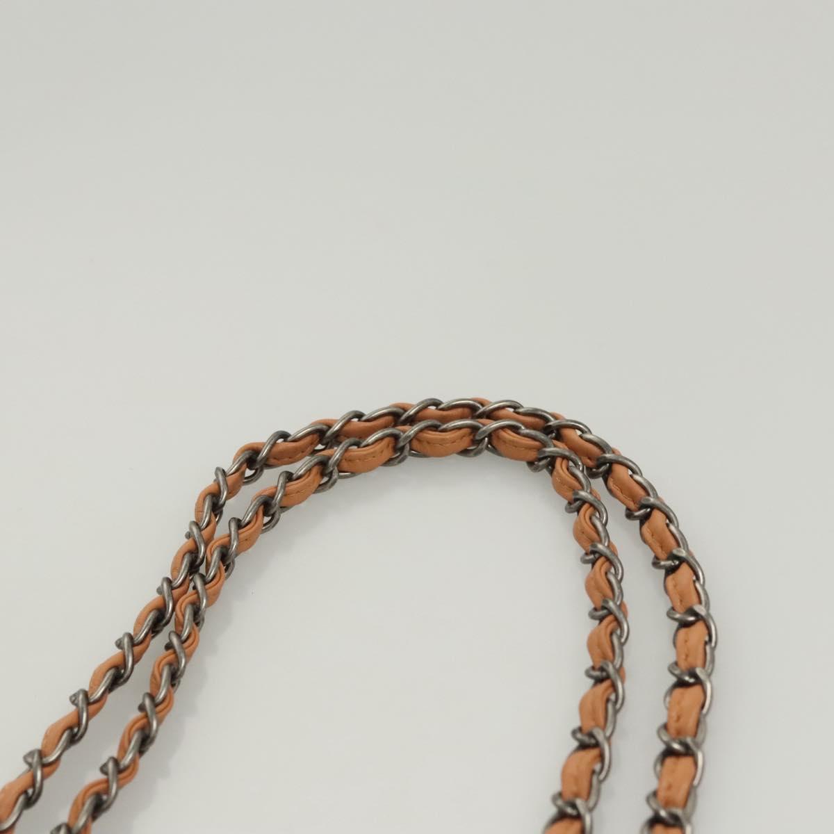 CHANEL Chain Tote Bag Canvas 2way Gray CC Auth 125976