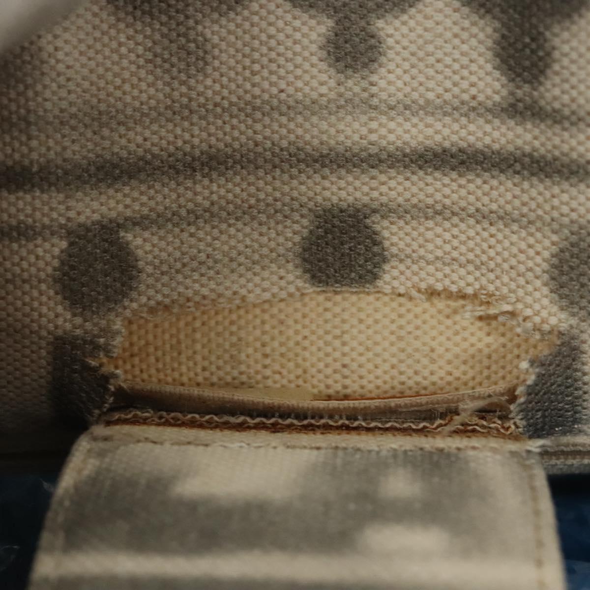 CHANEL Chain Tote Bag Canvas 2way Gray CC Auth 125976