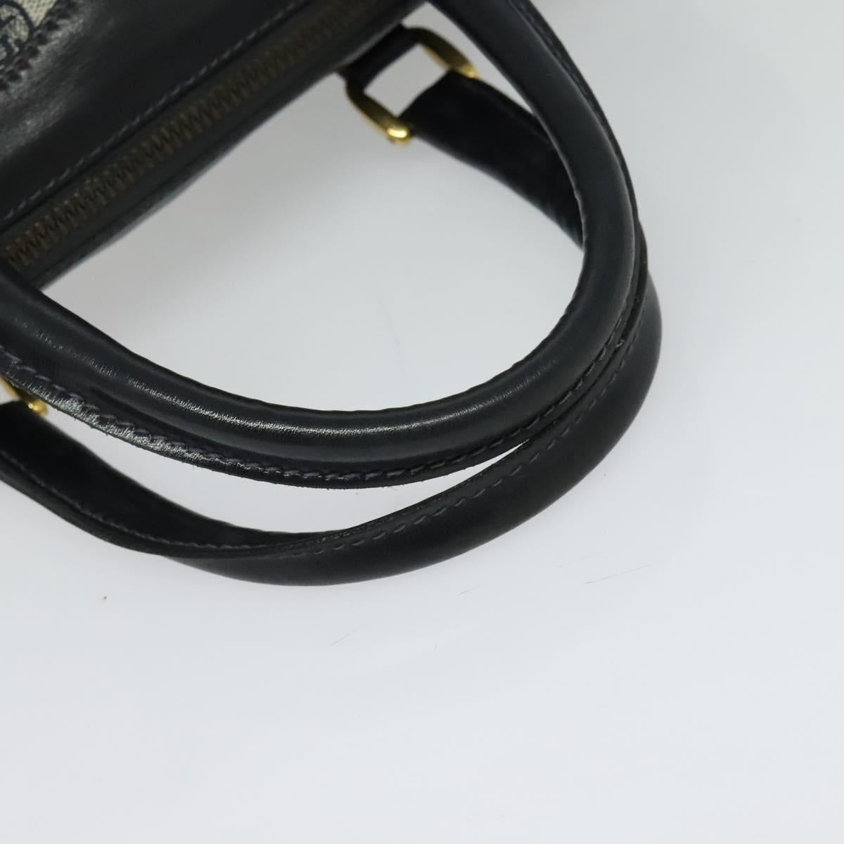GUCCI GG Supreme Hand Bag PVC 2way Navy Gold Auth 125980