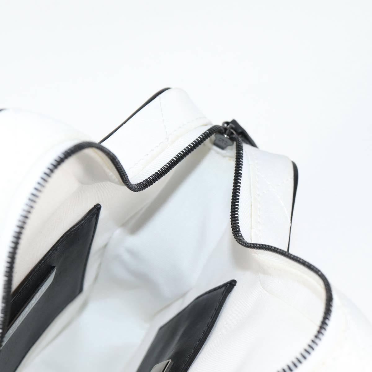 CHANEL Star Chain Shoulder Bag Satin White Gold CC Auth 125991SM