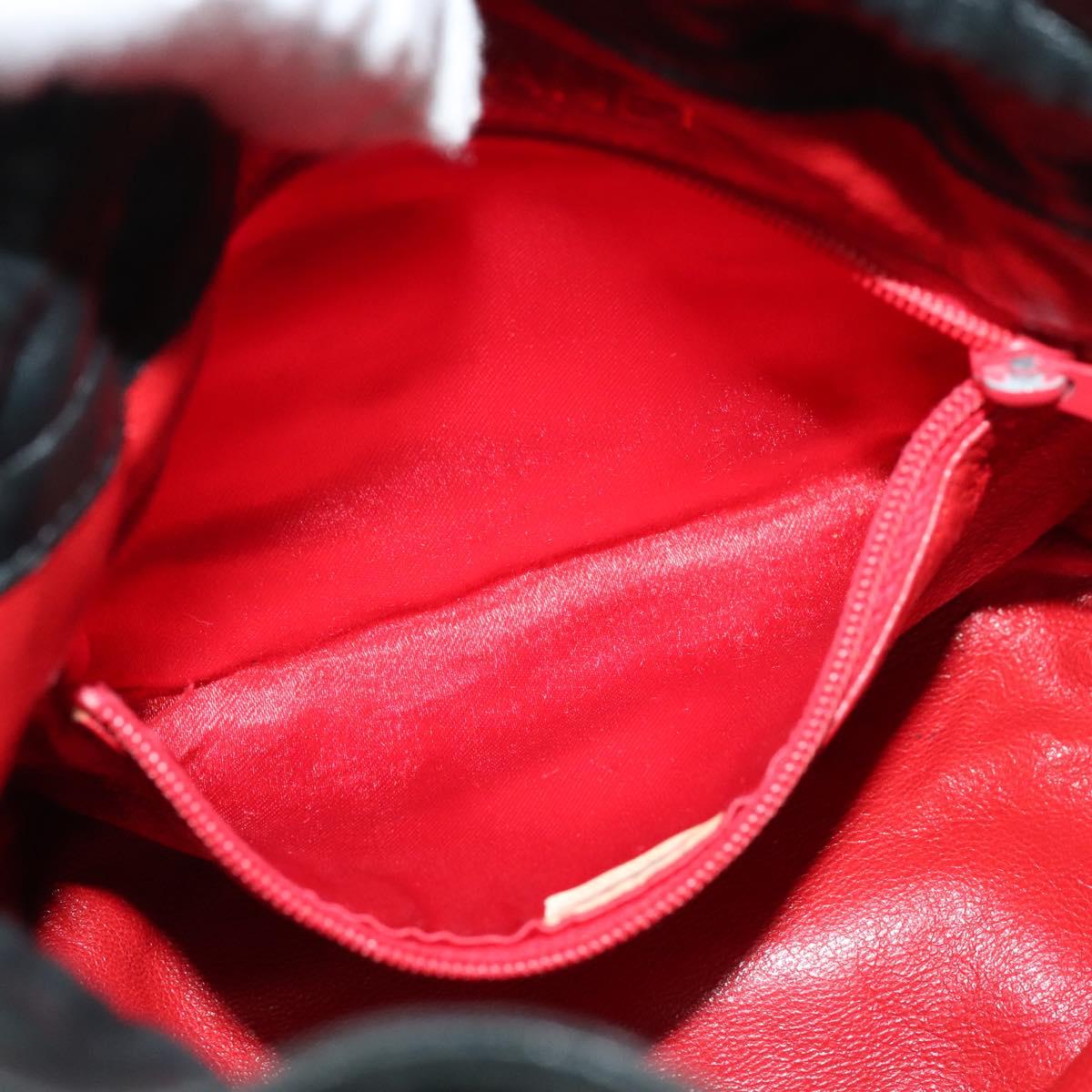 CHANEL Chain Shoulder Bag Nylon Black Gold CC Auth 125992