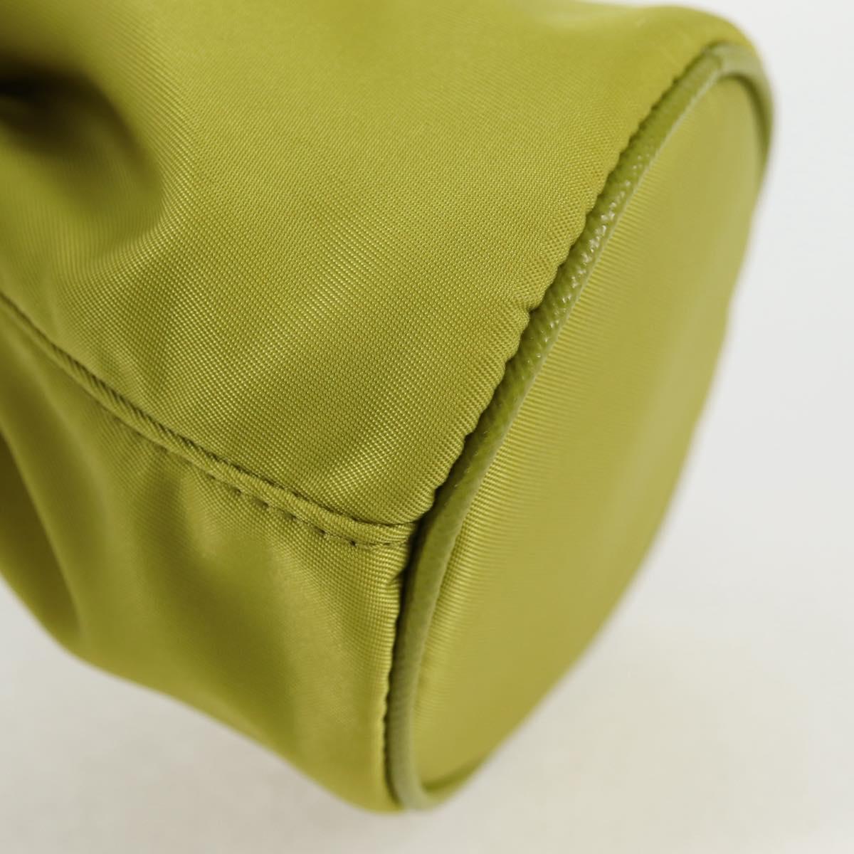 PRADA Pouch Nylon Green Gold Auth 126000M