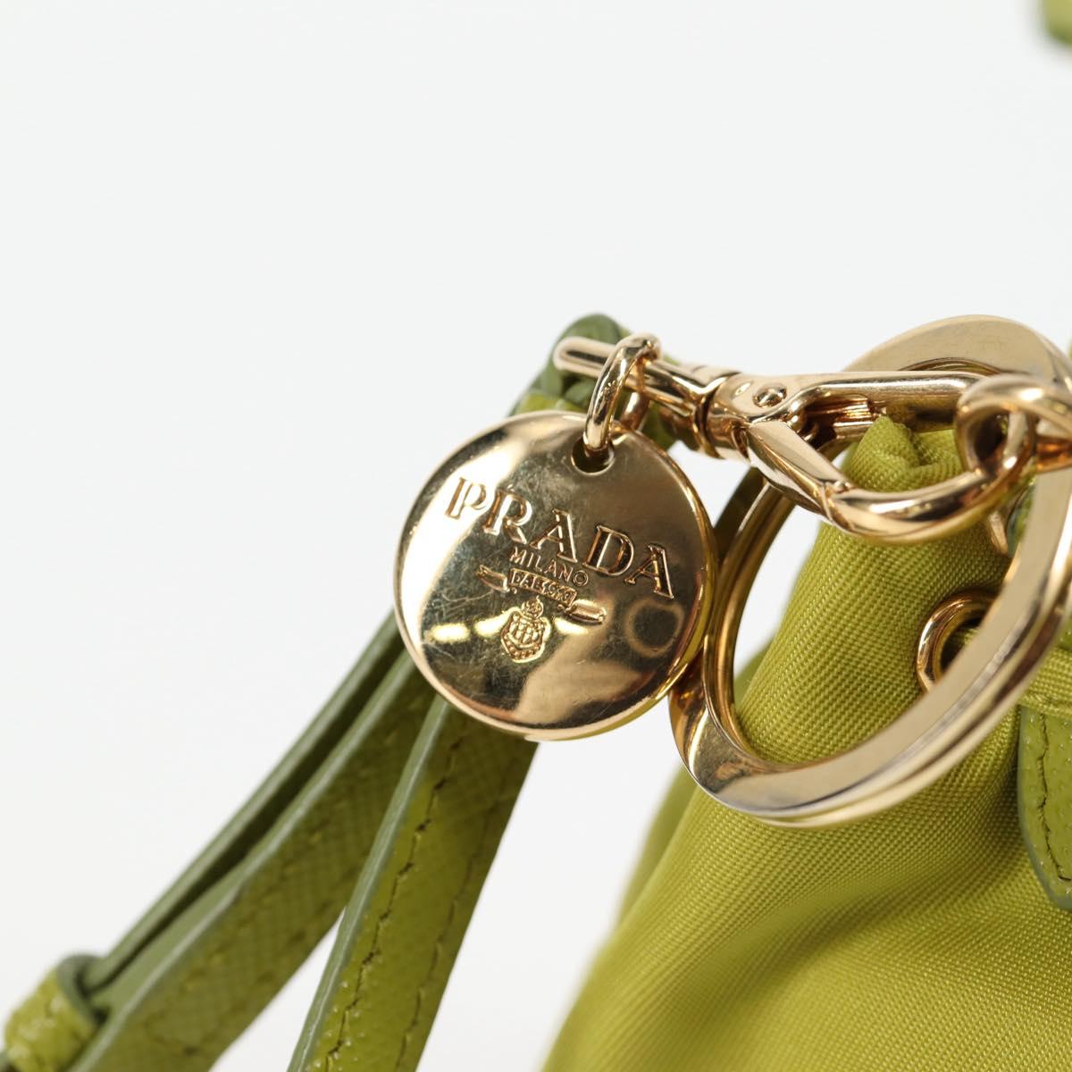 PRADA Pouch Nylon Green Gold Auth 126000M