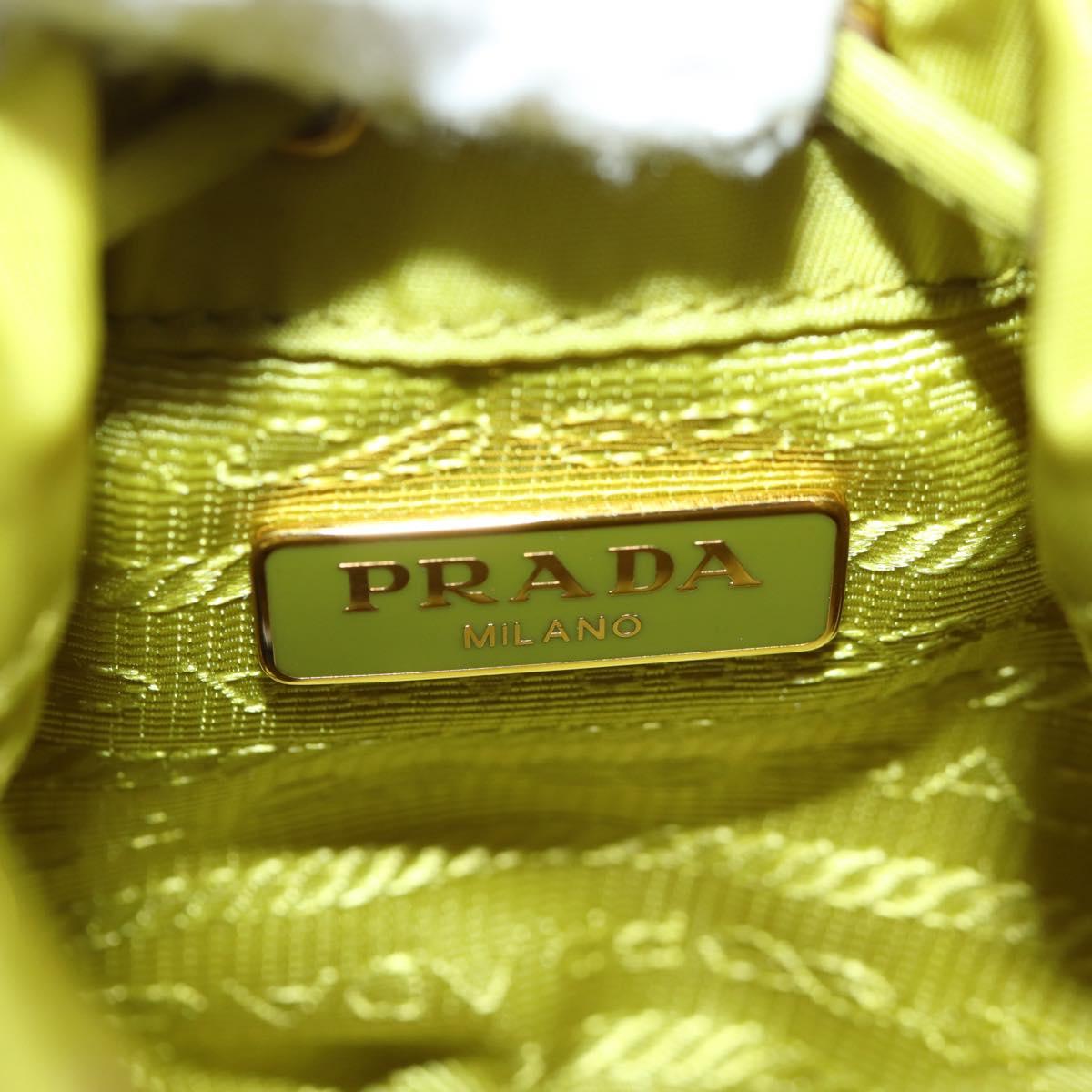 PRADA Pouch Nylon Green Gold Auth 126000M
