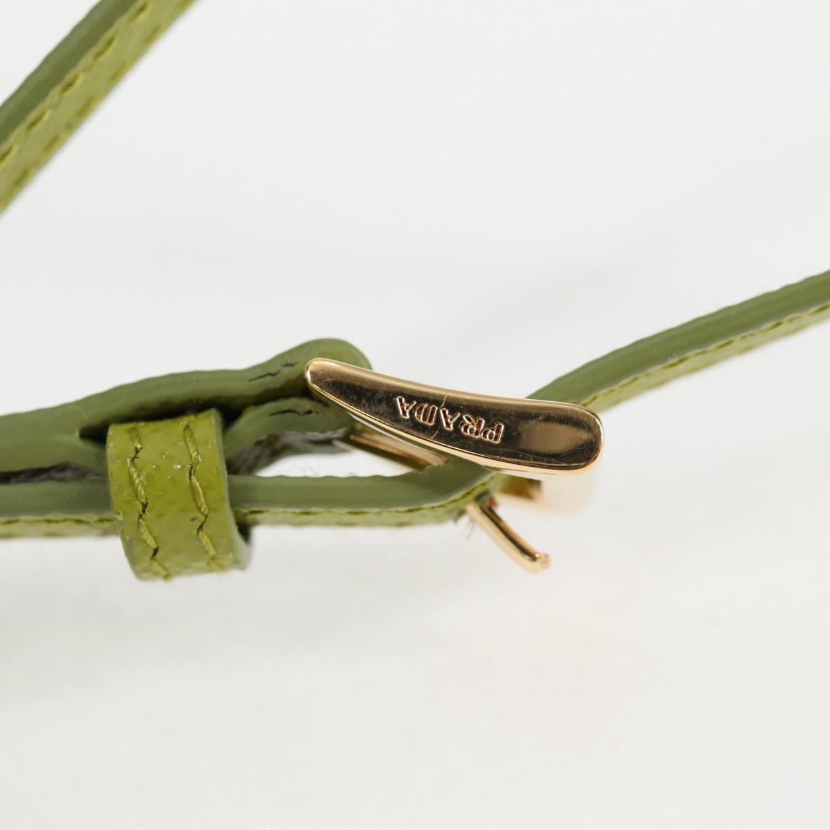 PRADA Pouch Nylon Green Gold Auth 126000M