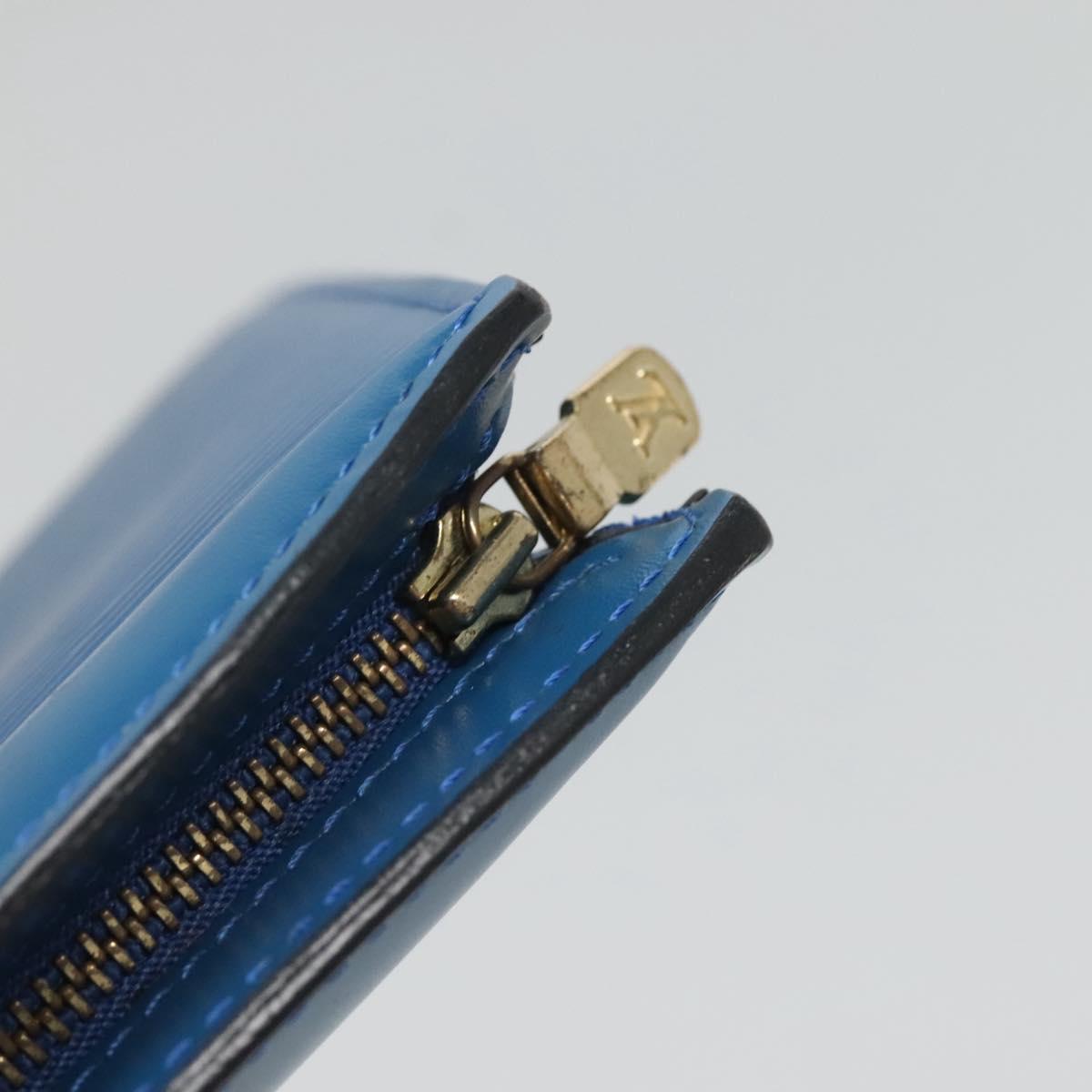 LOUIS VUITTON Epi Trousse Crete Pouch Blue M48405 LV Auth 126015