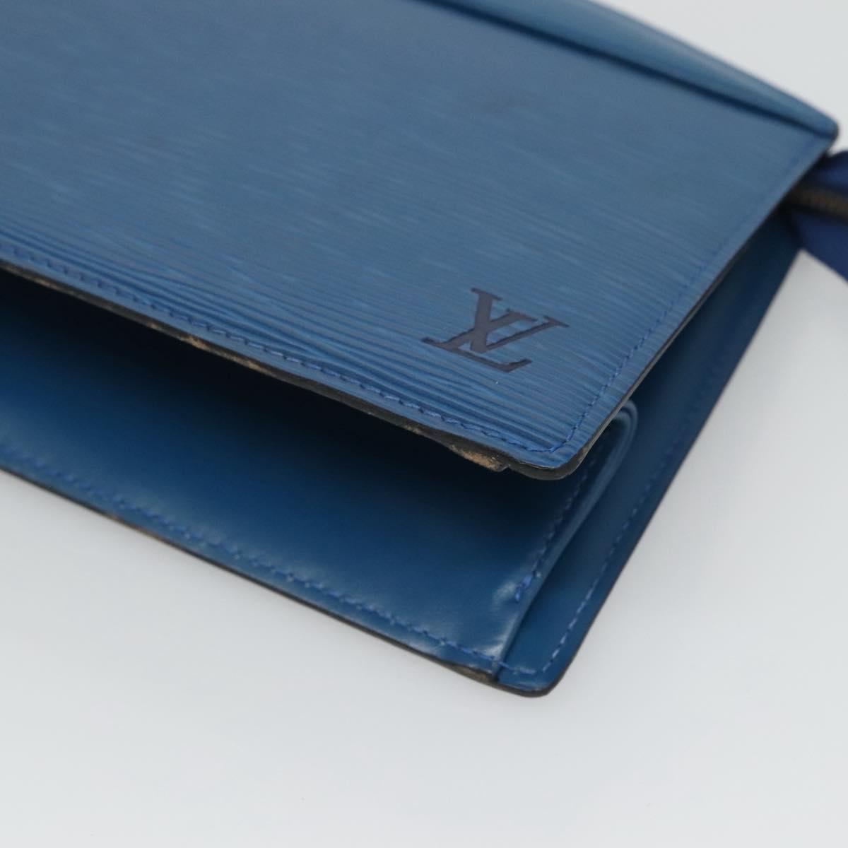 LOUIS VUITTON Epi Trousse Crete Pouch Blue M48405 LV Auth 126015