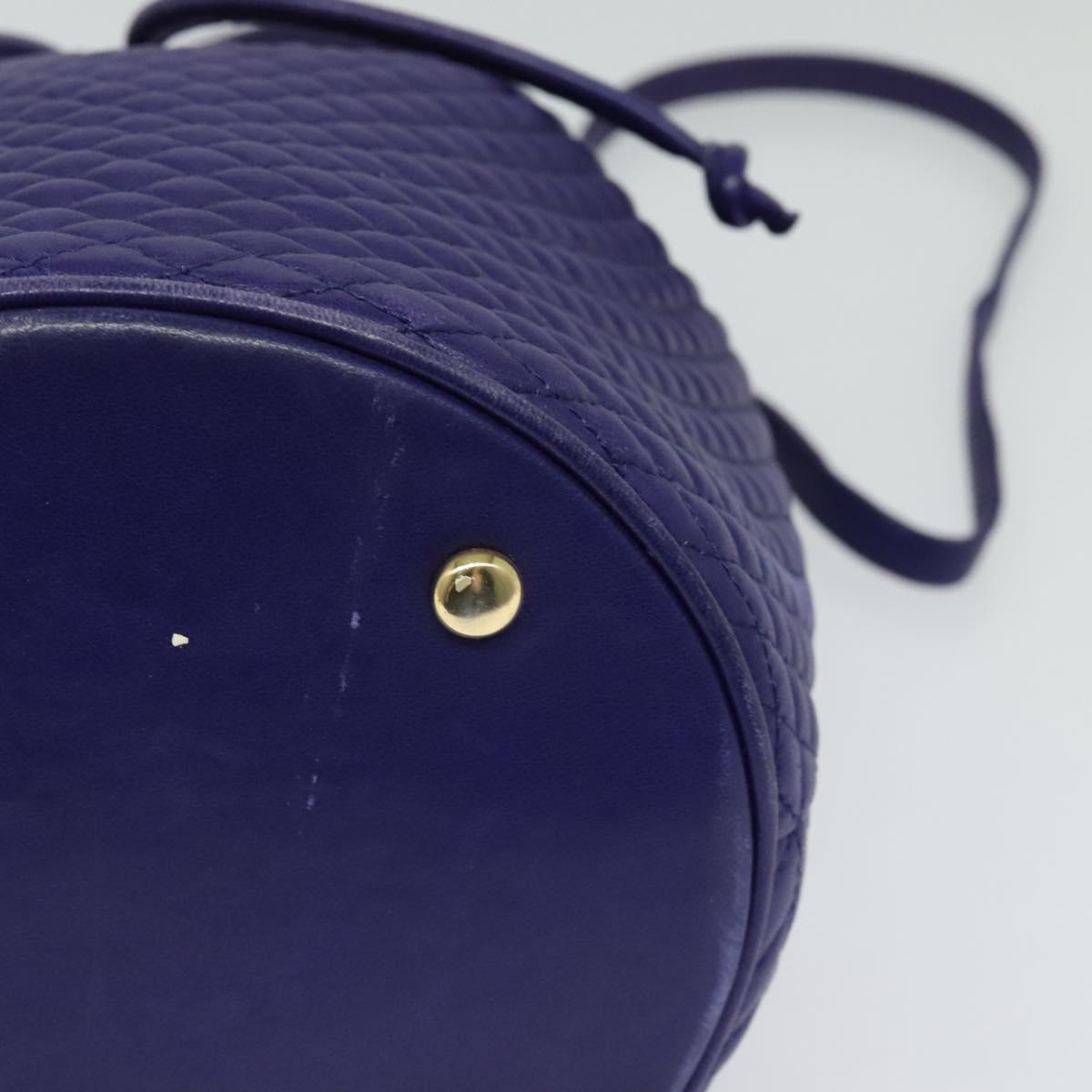 BALLY Shoulder Bag Leather Purple Gold Auth 126020A
