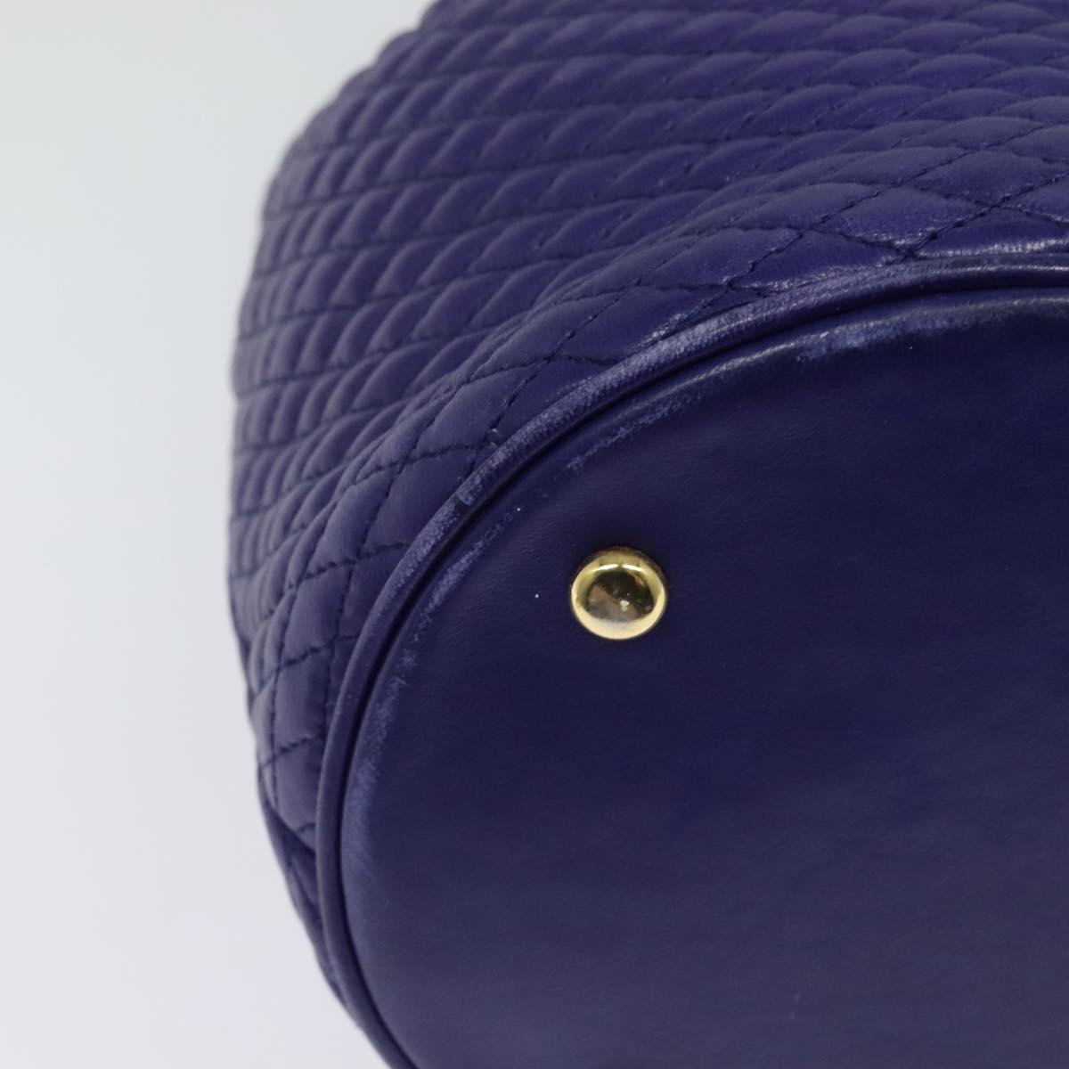 BALLY Shoulder Bag Leather Purple Gold Auth 126020A