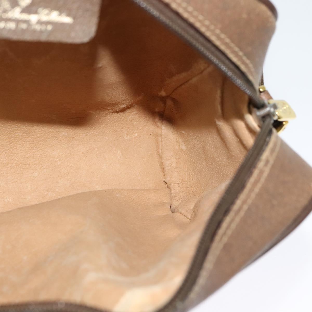 GUCCI GG Supreme Web Sherry Line Bag PVC Brown Gold 98 02 087 Auth 126023
