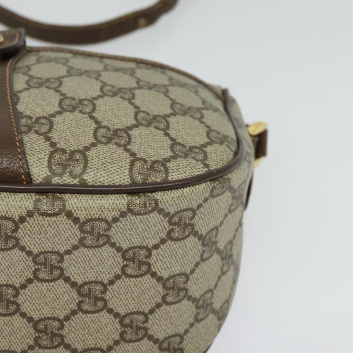 GUCCI GG Supreme Web Sherry Line Bag PVC Brown Gold 89 02 032 Auth 126024