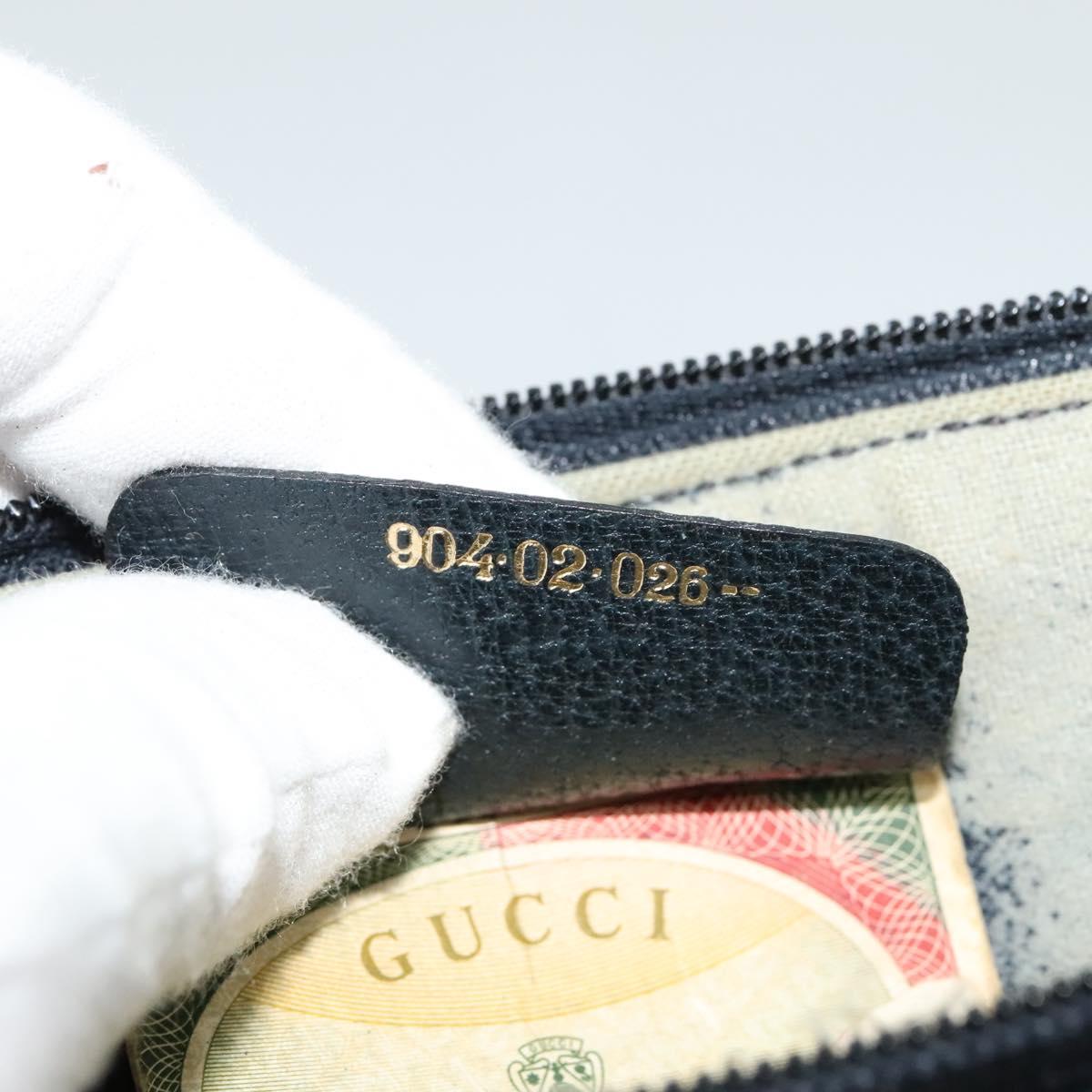 GUCCI GG Supreme Sherry Line Shoulder Bag PVC Navy Gold 904 02 026 Auth 126026