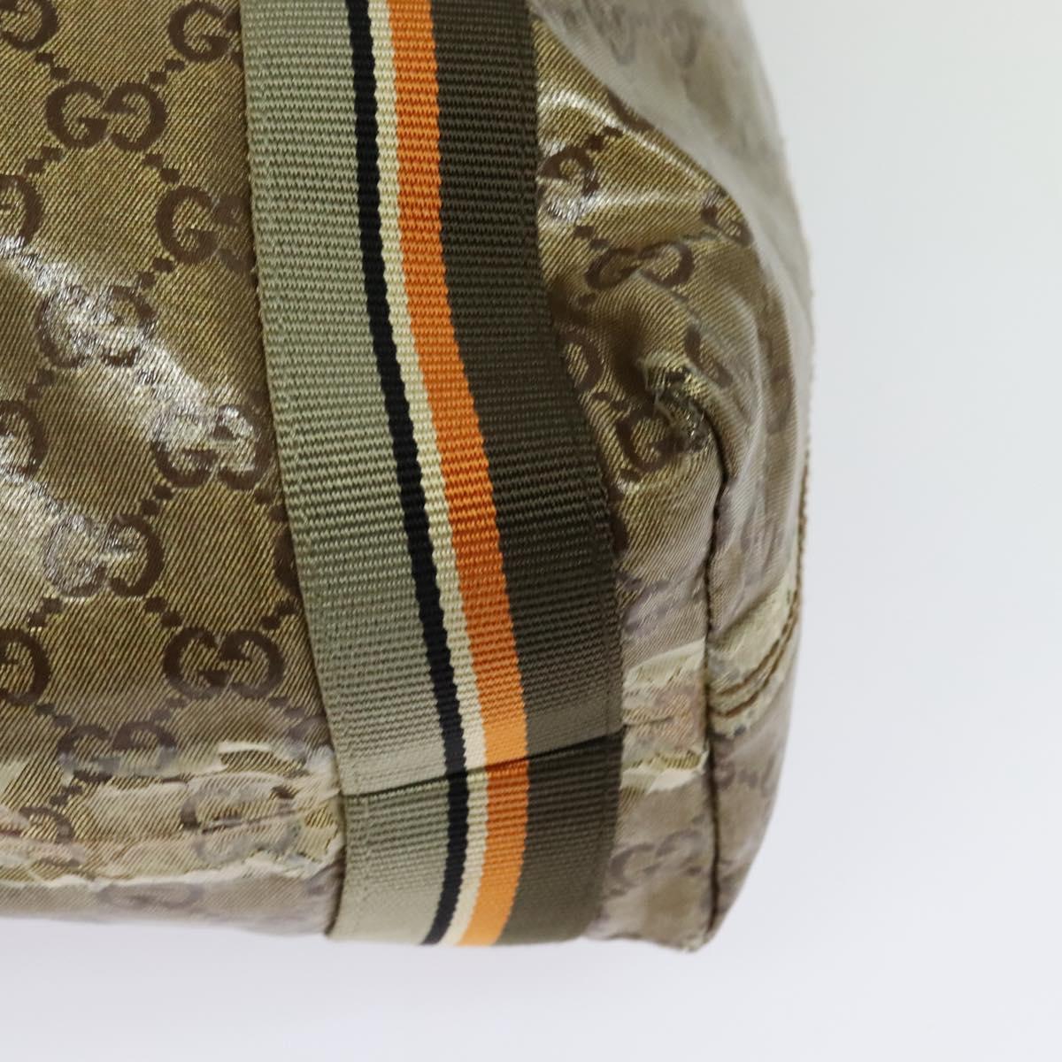 GUCCI GG crystal Tote Bag Coated Canvas Beige Brown 189669 Auth 126027