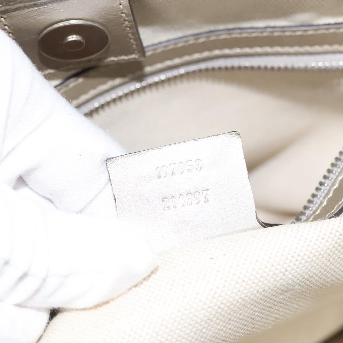 GUCCI GG Implementation Tote Bag Silver 197953 Auth 126051