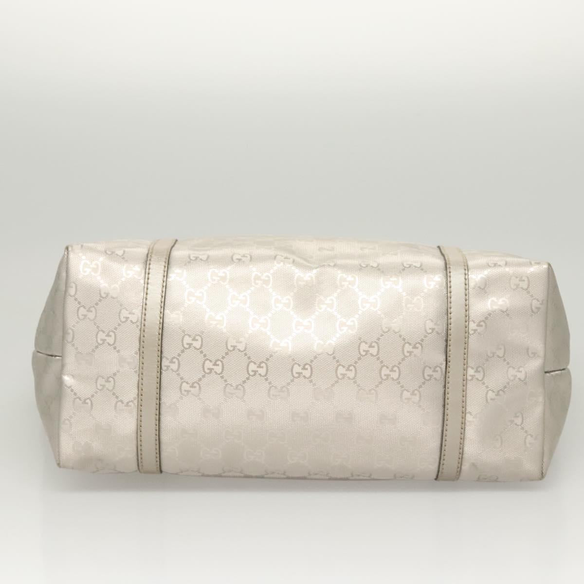 GUCCI GG Implementation Tote Bag Silver 197953 Auth 126051