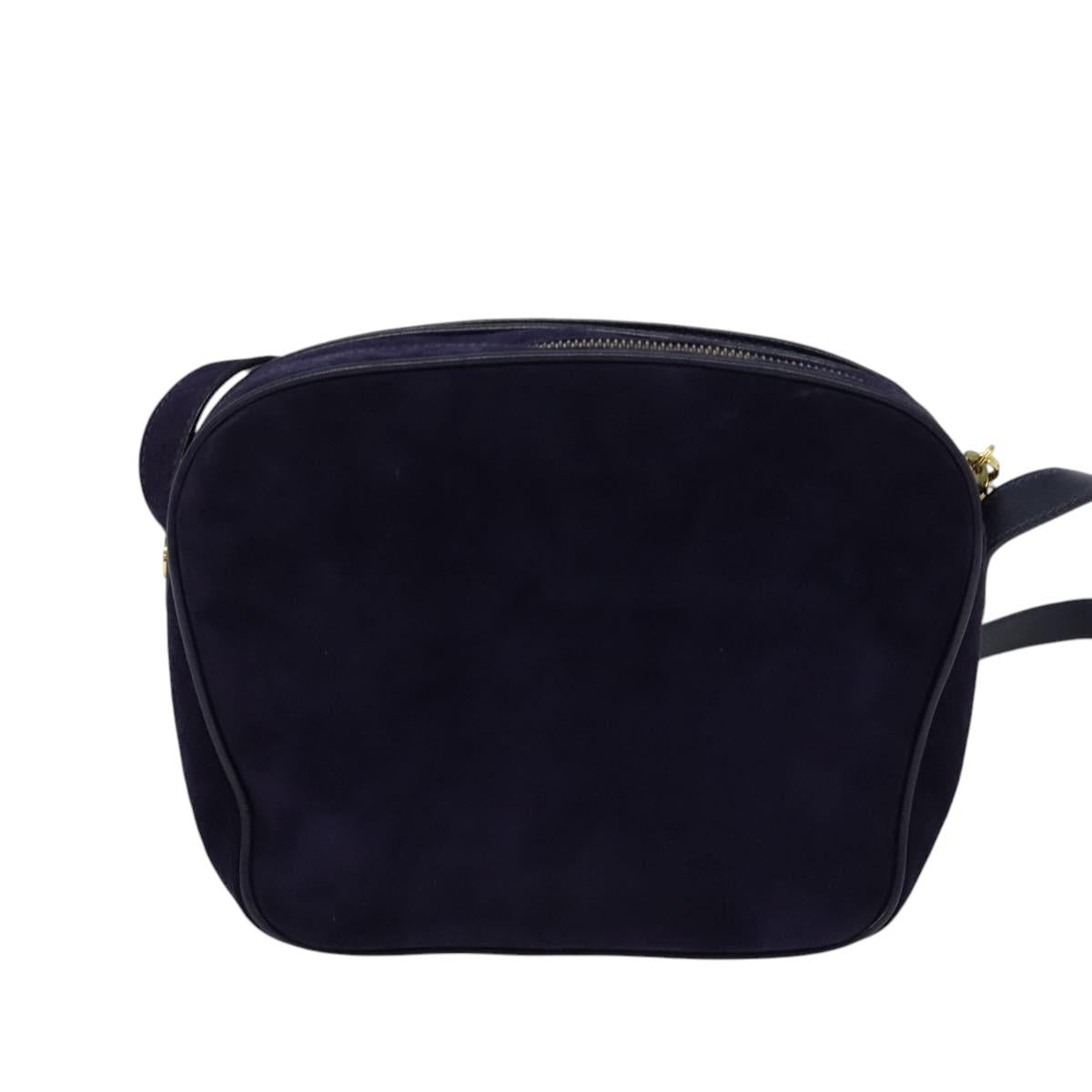Salvatore Ferragamo Gancini Shoulder Bag Suede Purple Gold Auth 126056