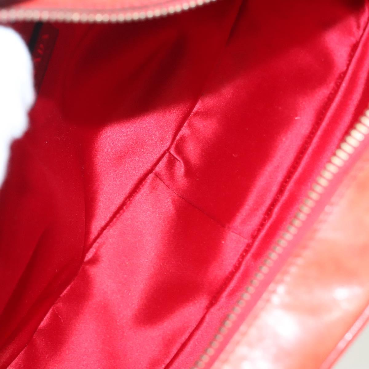 PRADA Hand Bag Leather Orange Gold Auth 126058