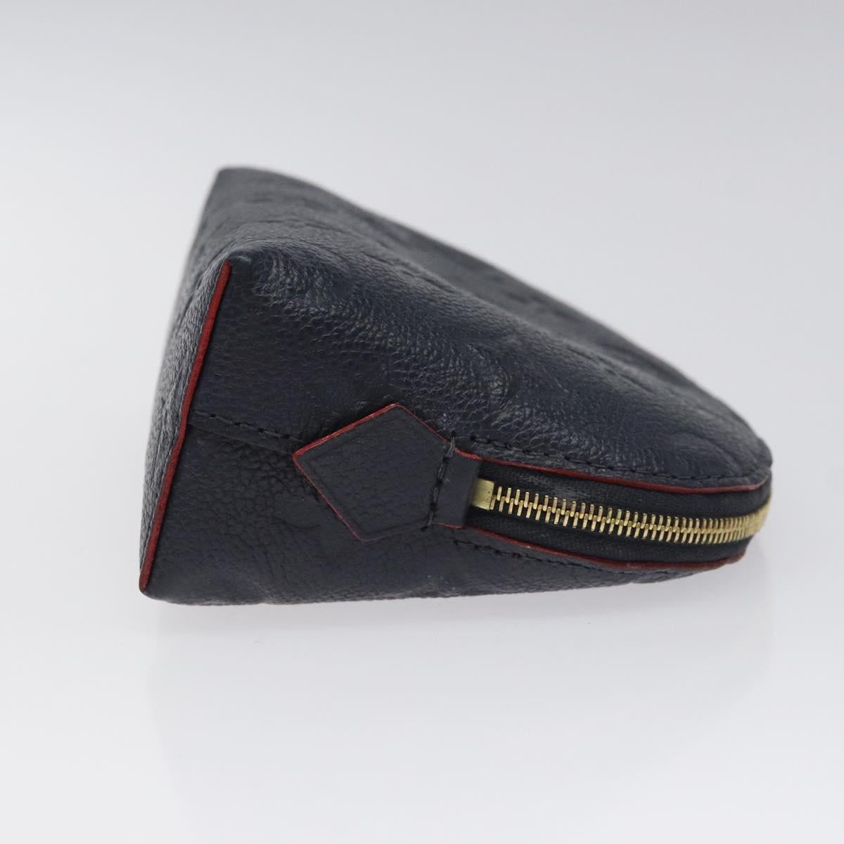 LOUIS VUITTON Empreinte Pochette Cosmetic PM Pouch Navy M69413 LV Auth 126078