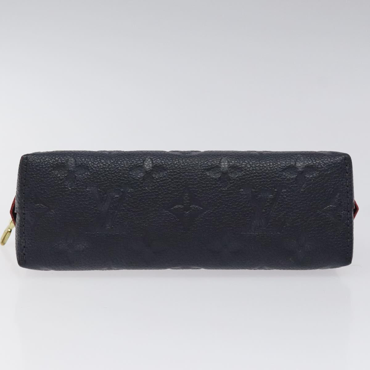LOUIS VUITTON Empreinte Pochette Cosmetic PM Pouch Navy M69413 LV Auth 126078