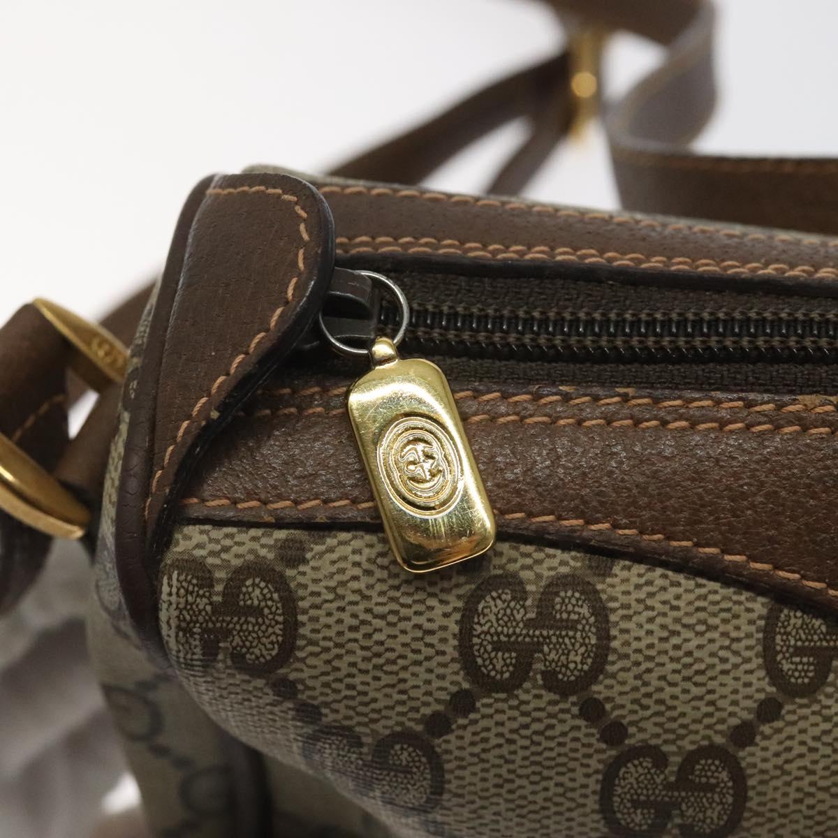 GUCCI GG Supreme Web Sherry Line Shoulder Bag PVC Beige 89 02 018 Auth 126093