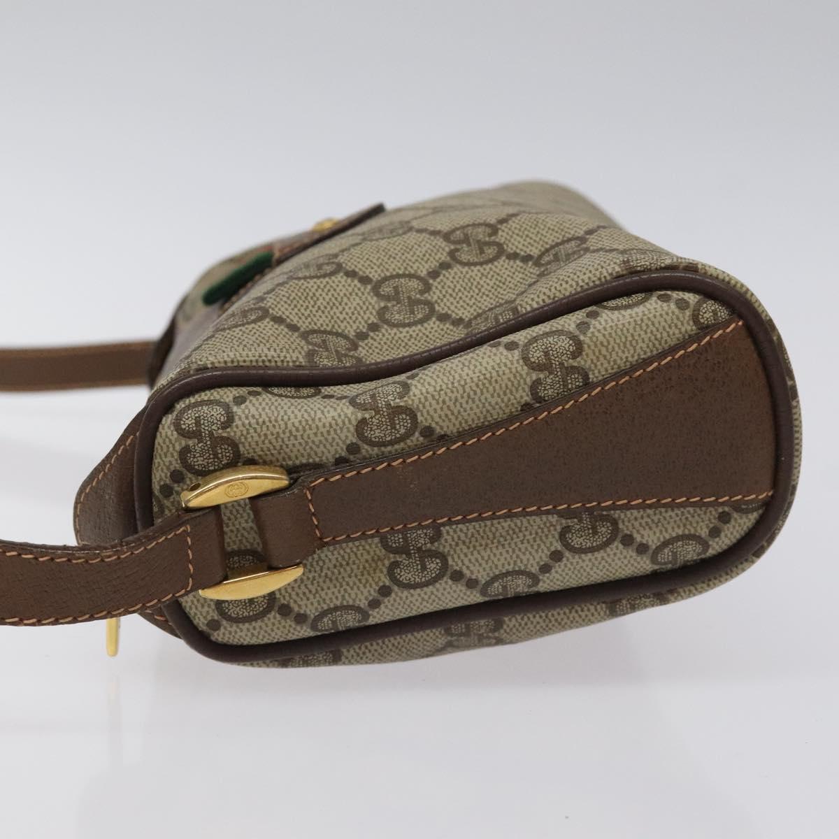 GUCCI GG Supreme Web Sherry Line Shoulder Bag PVC Beige 89 02 018 Auth 126093