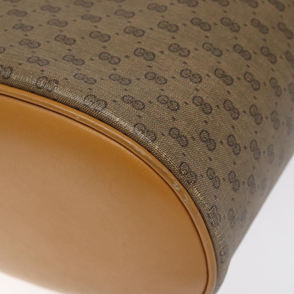 GUCCI Micro GG Supreme Shoulder Bag PVC Beige Gold Auth 126100