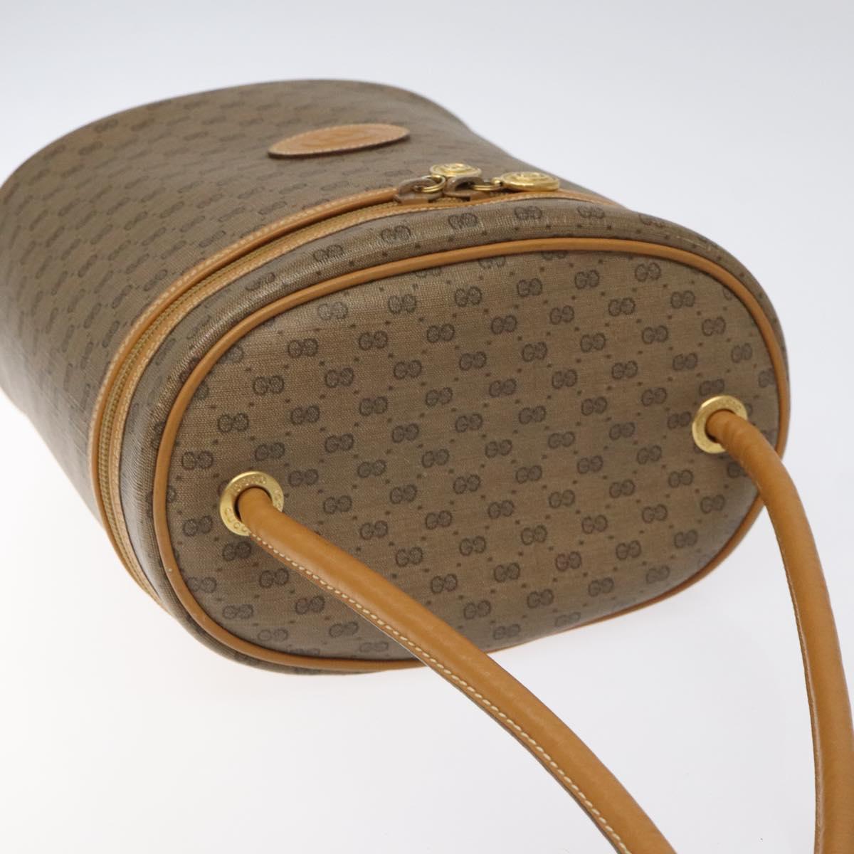 GUCCI Micro GG Supreme Shoulder Bag PVC Beige Gold Auth 126100