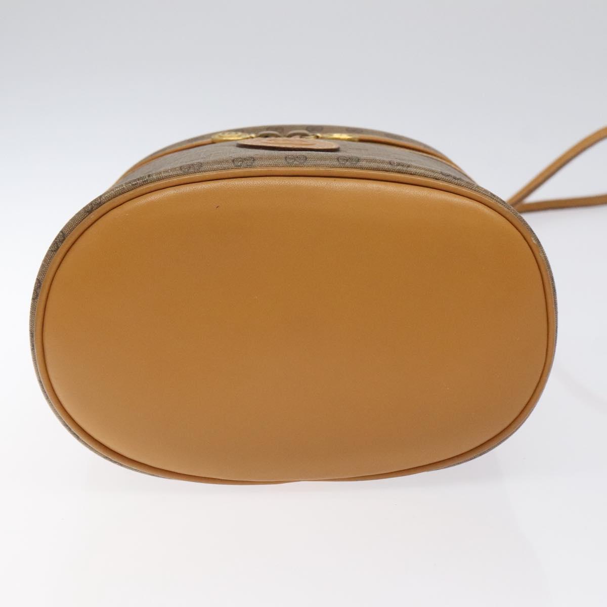 GUCCI Micro GG Supreme Shoulder Bag PVC Beige Gold Auth 126100