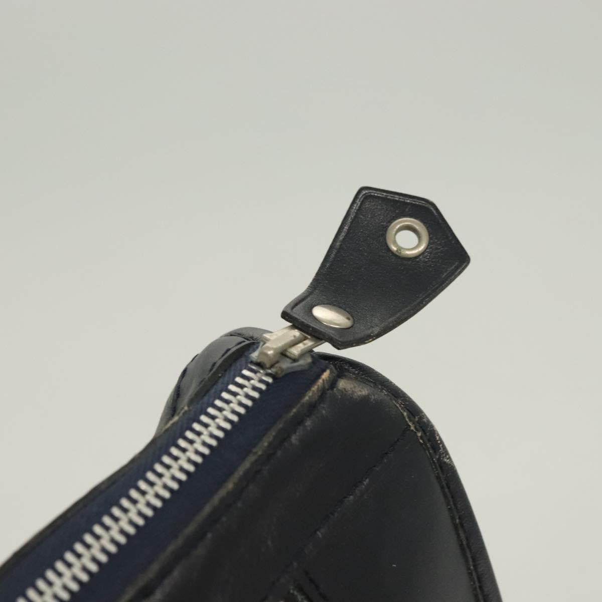 Christian Dior Trotter Canvas Hand Bag Navy Gold Auth 126103