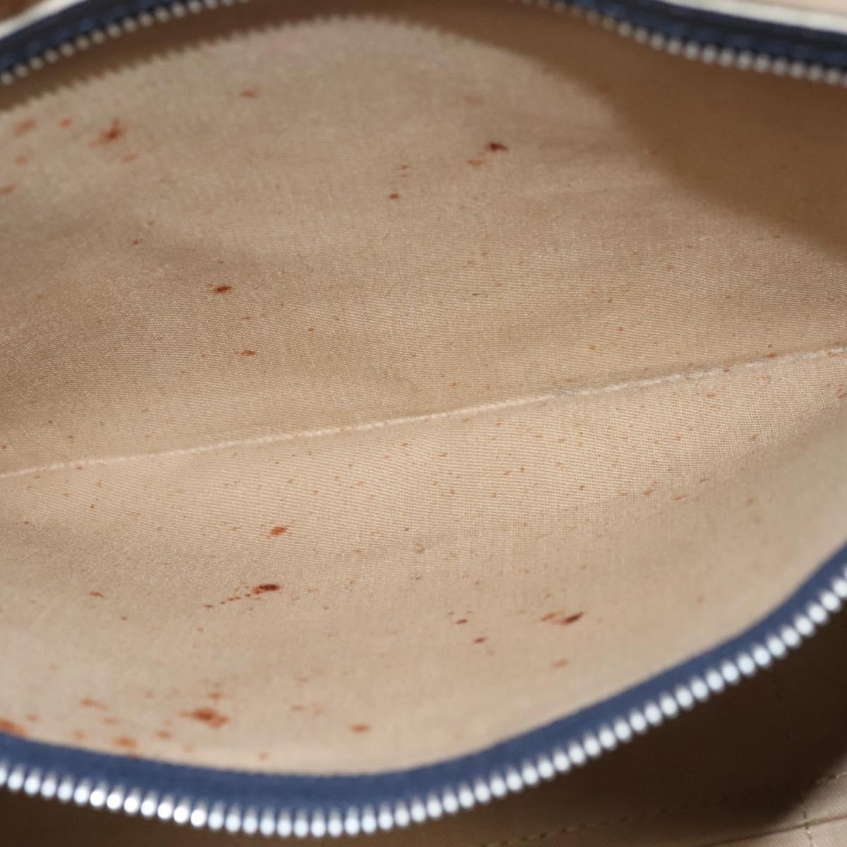 Christian Dior Trotter Canvas Hand Bag Navy Gold Auth 126103