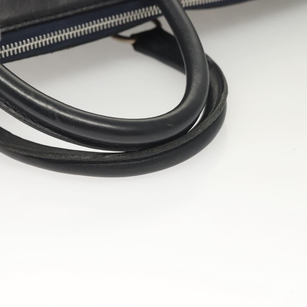 Christian Dior Trotter Canvas Hand Bag Navy Gold Auth 126103