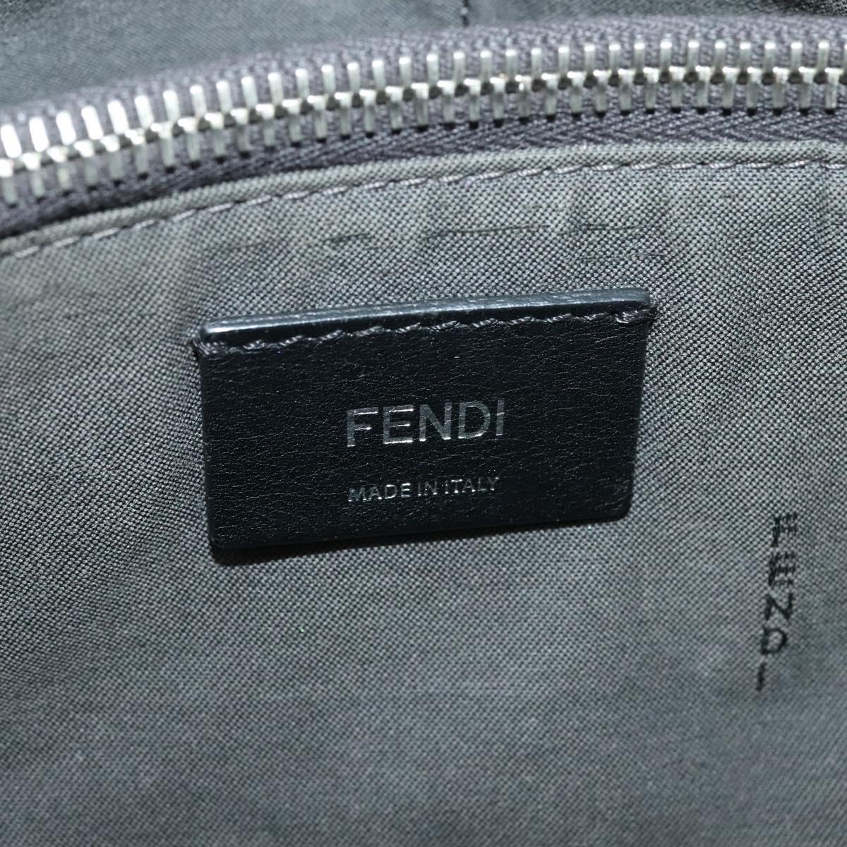 FENDI Hand Bag Mouton 2way Blue Silver Auth 126111