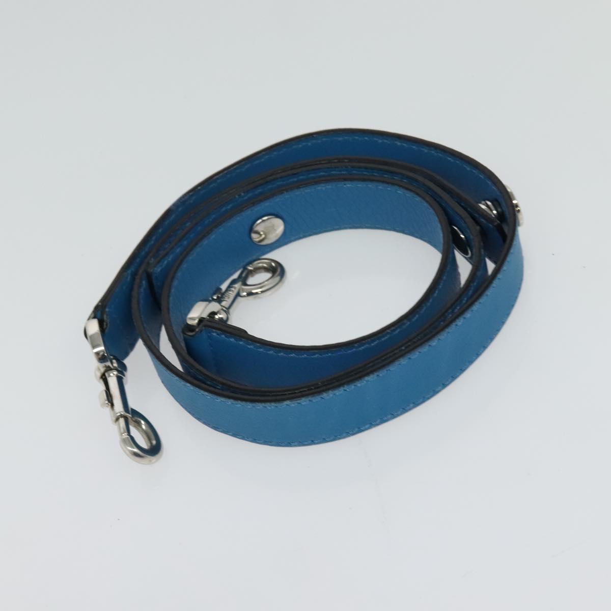 FENDI Hand Bag Mouton 2way Blue Silver Auth 126111
