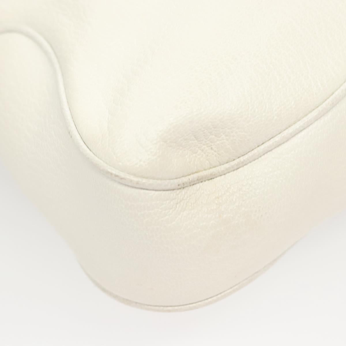 Salvatore Ferragamo Shoulder Bag Leather White Silver Auth 126119
