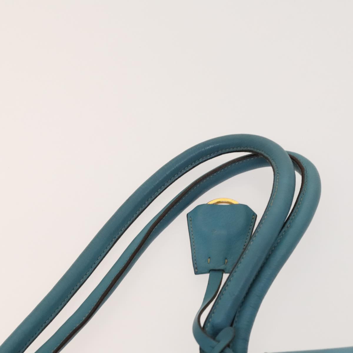 PRADA Shoulder Bag Nylon Leather 2Set Blue Gray Auth 126134