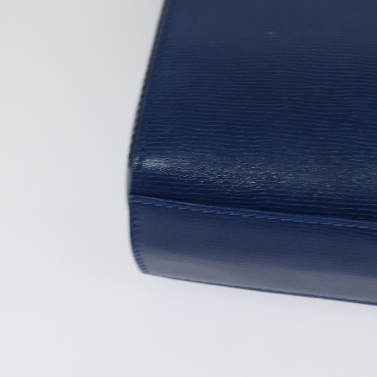 CELINE Shoulder Bag Leather Blue Gold Auth 126160