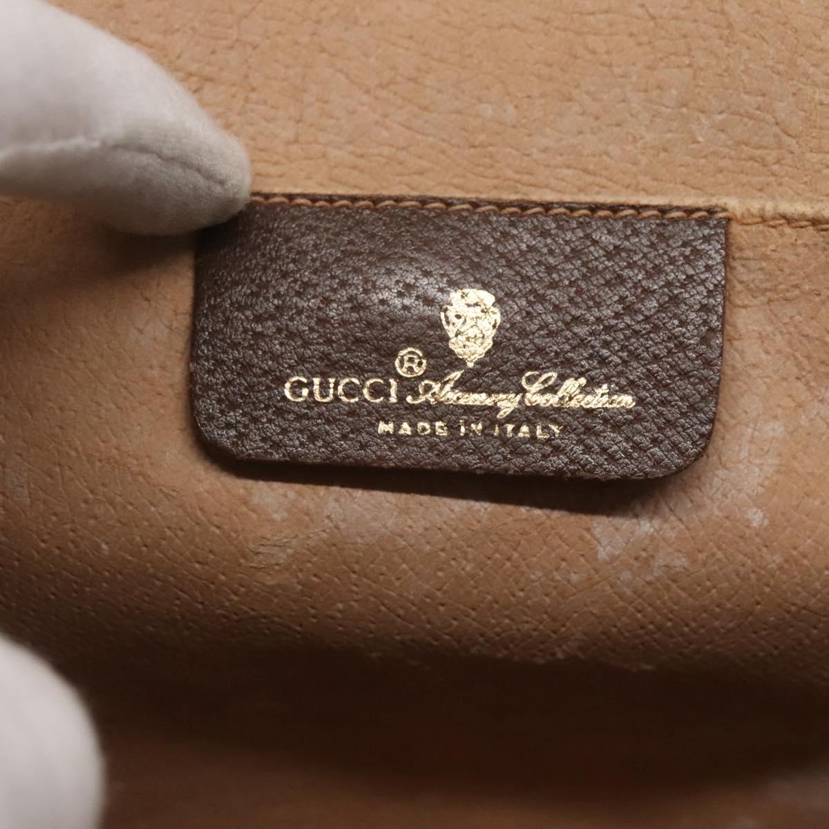 GUCCI GG Supreme Web Sherry Line Clutch Bag PVC Beige Gold 89 01 030 Auth 126165