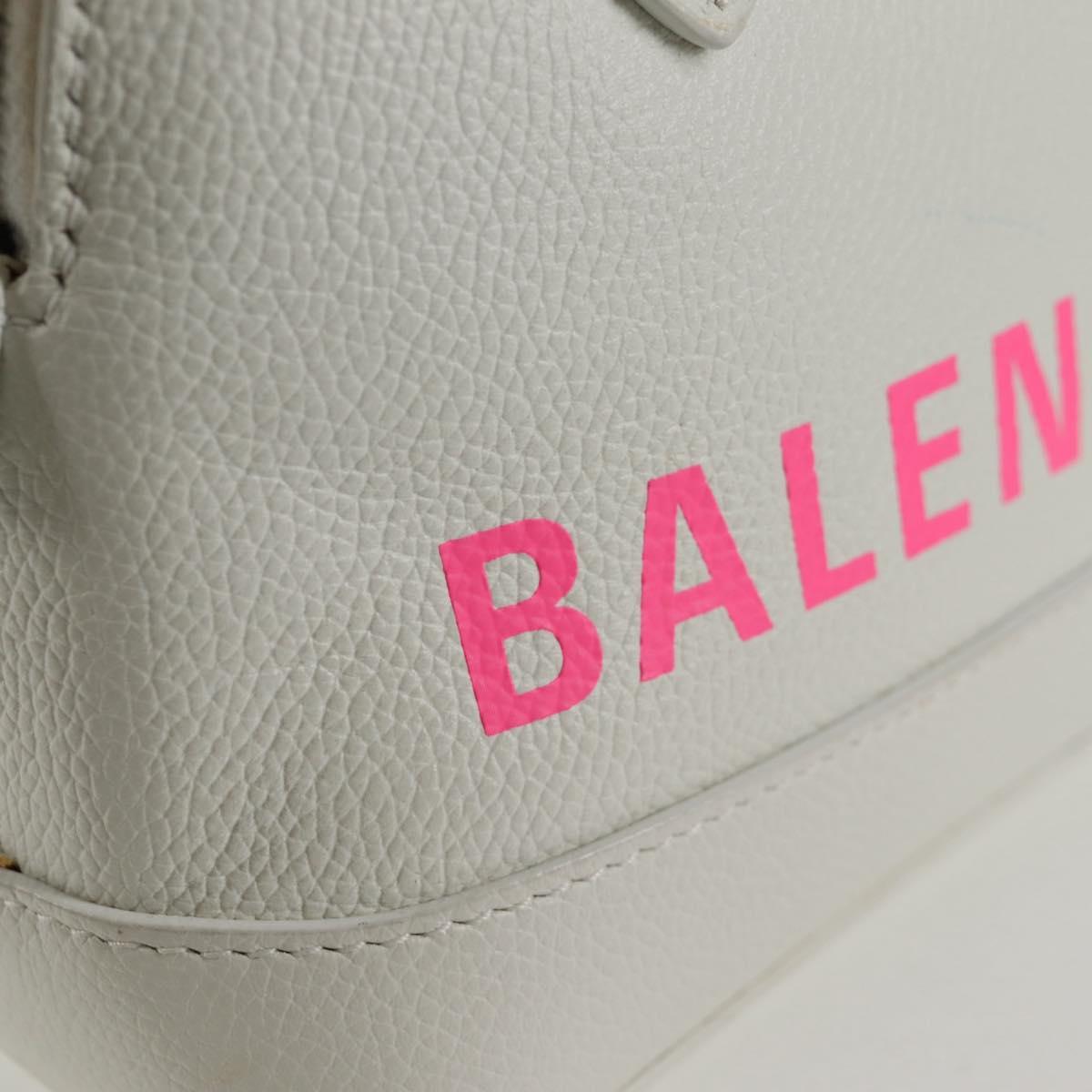 BALENCIAGA Ville Top Handle Hand Bag Leather 2way White 550646 Auth 126183M