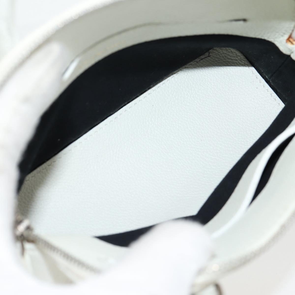 BALENCIAGA Ville Top Handle Hand Bag Leather 2way White 550646 Auth 126183M