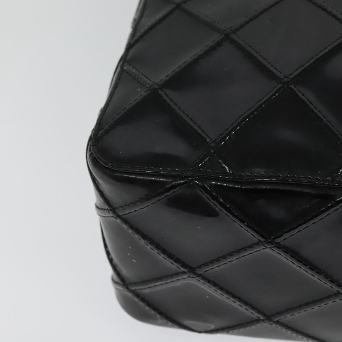 CHANEL Bicolore Shoulder Bag Enamel Black CC Auth 126184