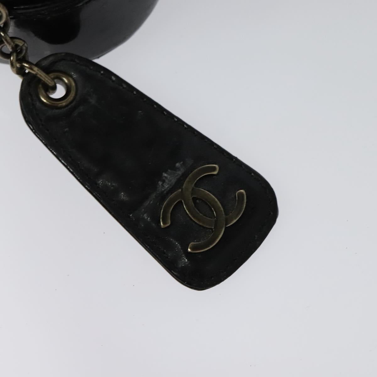 CHANEL Bicolore Shoulder Bag Enamel Black CC Auth 126184