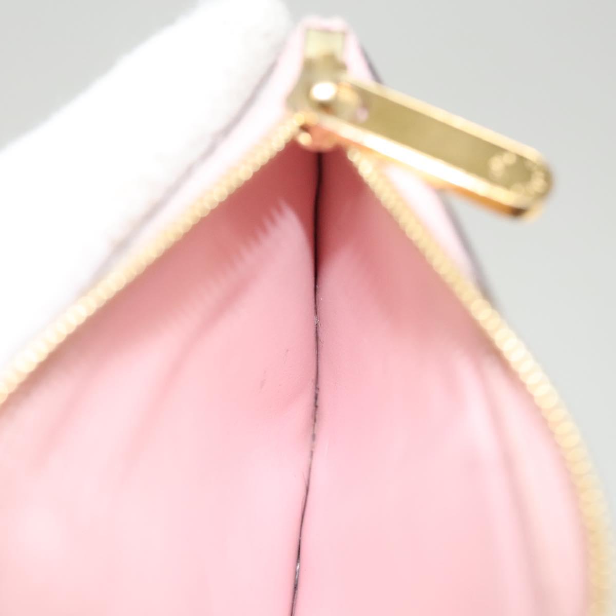 LOUIS VUITTON Vernis Porte Cartes Simple Rose Valerine M63855 LV Auth 126207