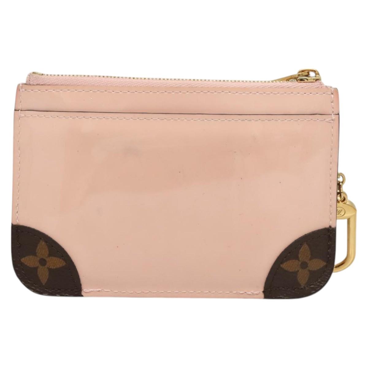 LOUIS VUITTON Vernis Porte Cartes Simple Rose Valerine M63855 LV Auth 126207
